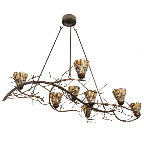 Meyda Tiffany - 218102 - Eight Light Chandelier - Winter Solstice - Timeless Bronze And Dark Burnished Antique Copper