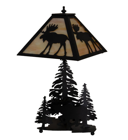 Meyda Tiffany - 219733 - Two Light Table Lamp - Moose On The Loose - Timeless Bronze