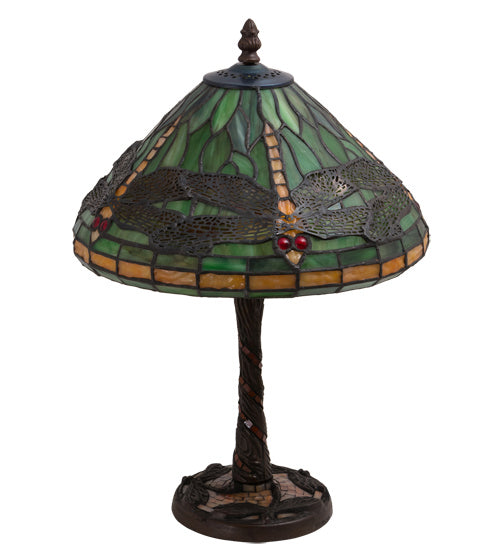 Meyda Tiffany - 220523 - One Light Table Lamp - Tiffany Dragonfly - Mahogany Bronze