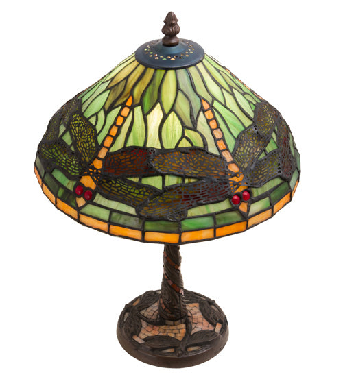 Meyda Tiffany - 220523 - One Light Table Lamp - Tiffany Dragonfly - Mahogany Bronze