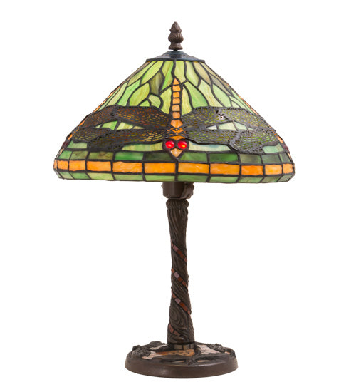 Meyda Tiffany - 220523 - One Light Table Lamp - Tiffany Dragonfly - Mahogany Bronze