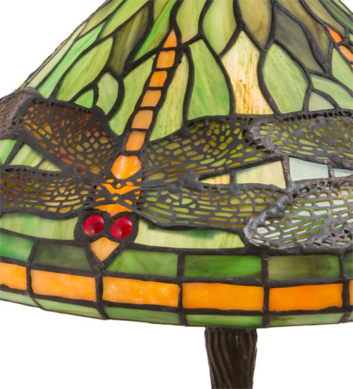 Meyda Tiffany - 220523 - One Light Table Lamp - Tiffany Dragonfly - Mahogany Bronze