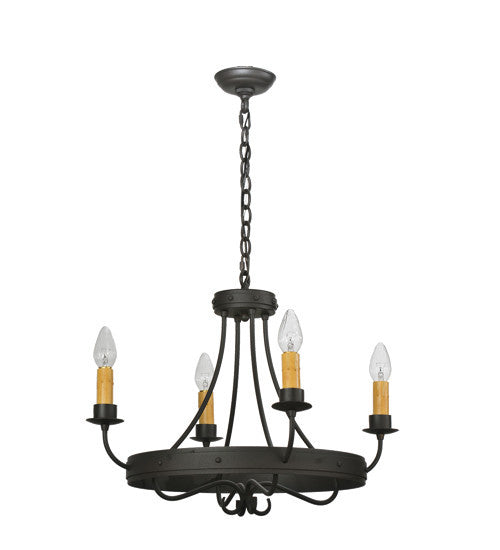 2nd Avenue - 834-3 - Four Light Chandelier - Franciscan - Wrought Iron