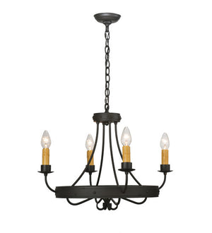 2nd Avenue - 834-3 - Four Light Chandelier - Franciscan - Wrought Iron