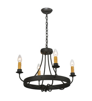 2nd Avenue - 834-3 - Four Light Chandelier - Franciscan - Wrought Iron