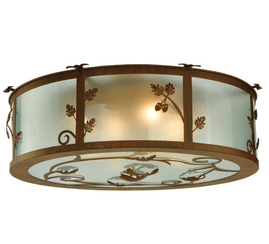 2nd Avenue - 210717-8 - Four Light Flush Mount - Oak Leaf & Acorn - Rust