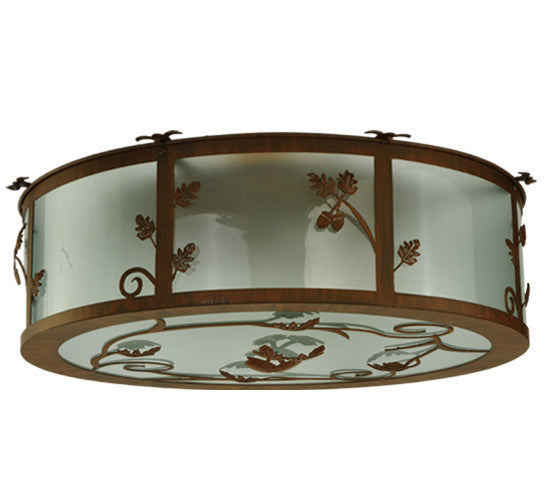 2nd Avenue - 210717-8 - Four Light Flush Mount - Oak Leaf & Acorn - Rust