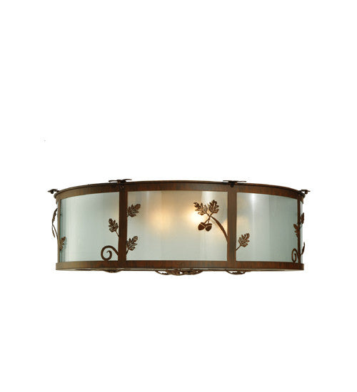 2nd Avenue - 210717-8 - Four Light Flush Mount - Oak Leaf & Acorn - Rust