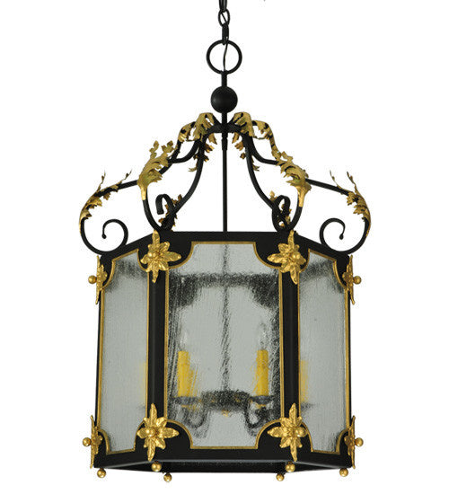 2nd Avenue - 214159-4 - Six Light Pendant - Ganser - Blackwash With Gold Accents