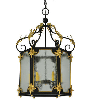 2nd Avenue - 214159-4 - Six Light Pendant - Ganser - Blackwash With Gold Accents