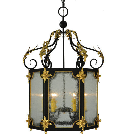 2nd Avenue - 214159-4 - Six Light Pendant - Ganser - Blackwash With Gold Accents