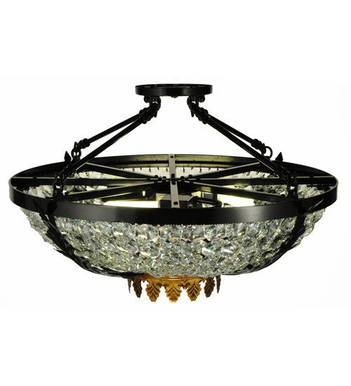 2nd Avenue - 212878-8 - Three Light Semi Flush Mount - Chrisanne - Glossy Black