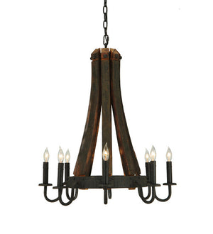 2nd Avenue - 202042-4 - Eight Light Chandelier - Barrel Stave - Coffee Bean