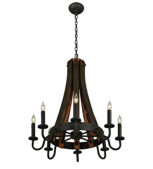 2nd Avenue - 202042-4 - Eight Light Chandelier - Barrel Stave - Coffee Bean