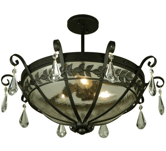 2nd Avenue - 87602.24.SF.X - Three Light Semi Flush Mount - Florentine - Blackwash