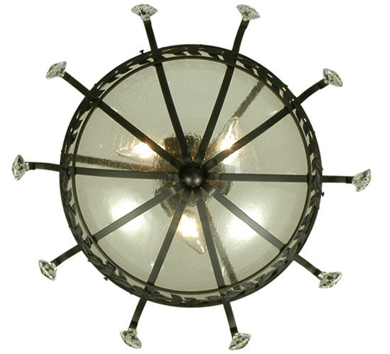 2nd Avenue - 87602.24.SF.X - Three Light Semi Flush Mount - Florentine - Blackwash