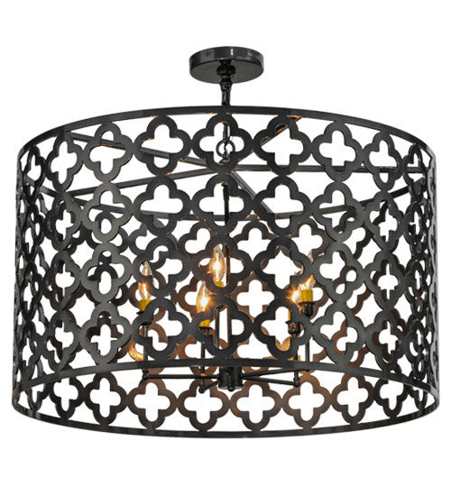 2nd Avenue - 202247-7 - Five Light Pendant - Clover - Black Chrome