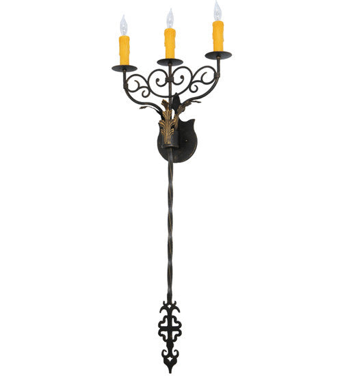 2nd Avenue - 04.1340.15.40H - Three Light Wall Sconce - Merano - Chestnut W/ Gold Accents