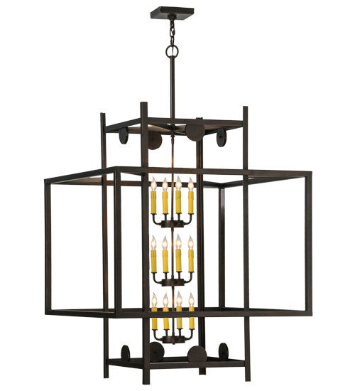 2nd Avenue - 35899-22 - 12 Light Pendant - Quadrato - Mahogany Bronze