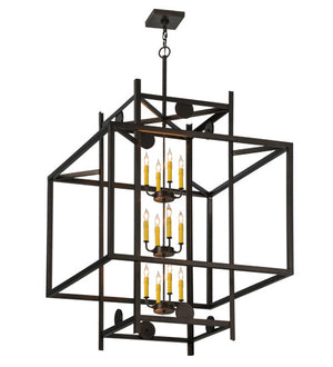 2nd Avenue - 35899-22 - 12 Light Pendant - Quadrato - Mahogany Bronze