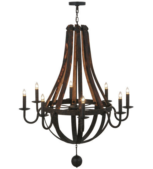 2nd Avenue - 15855-2 - Eight Light Chandelier - Barrel Stave - Coffee Bean