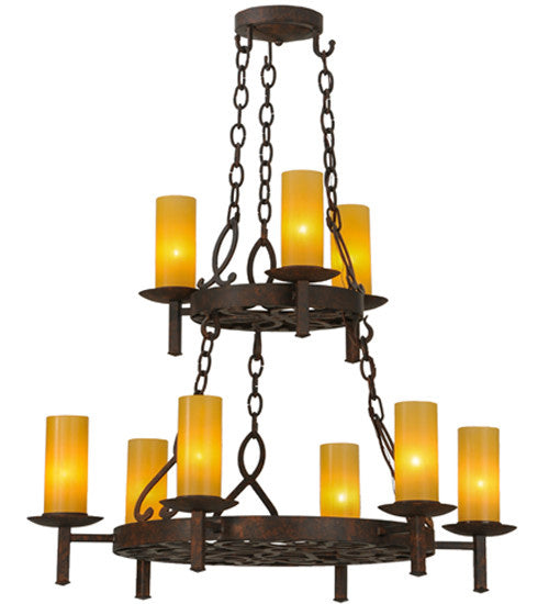 2nd Avenue - 200010-11.GL - Nine Light Chandelier - Newcastle - Rusty Nail Textured