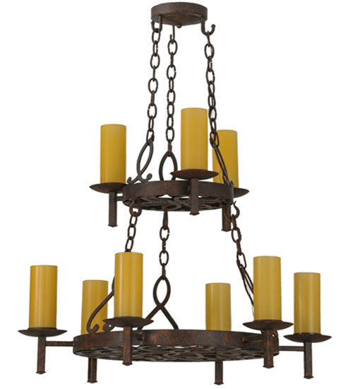 2nd Avenue - 200010-11.GL - Nine Light Chandelier - Newcastle - Rusty Nail Textured