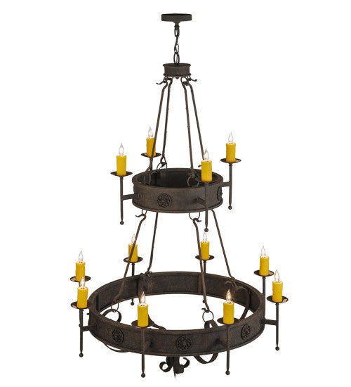 2nd Avenue - 6040-10 - 12 Light Chandelier - Lorenzo - Distressed Chestnut