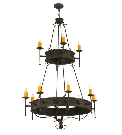 2nd Avenue - 6040-10 - 12 Light Chandelier - Lorenzo - Distressed Chestnut