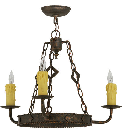 2nd Avenue - 8021.24.261U - Three Light Chandelier - Elvita - Gilded Tobacco