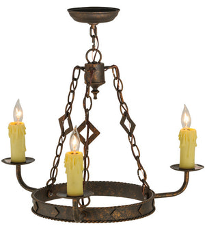 2nd Avenue - 8021.24.261U - Three Light Chandelier - Elvita - Gilded Tobacco