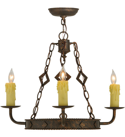 2nd Avenue - 8021.24.261U - Three Light Chandelier - Elvita - Gilded Tobacco