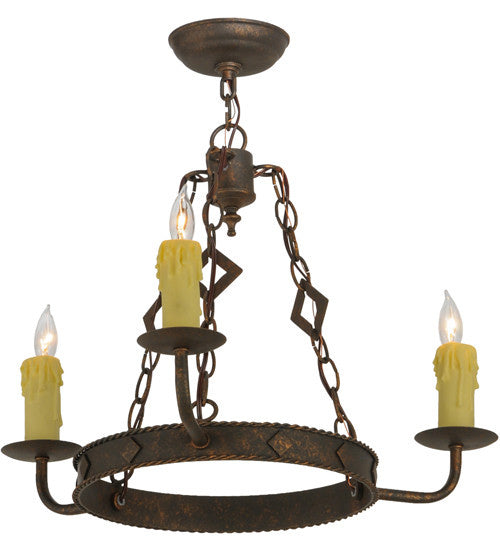 2nd Avenue - 8021.24.261U - Three Light Chandelier - Elvita - Gilded Tobacco