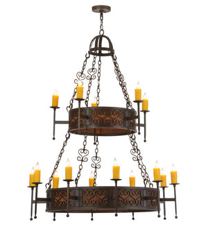 2nd Avenue - 219486-2 - 15 Light Chandelier - Toscano - Cafe Noir Natural Rust