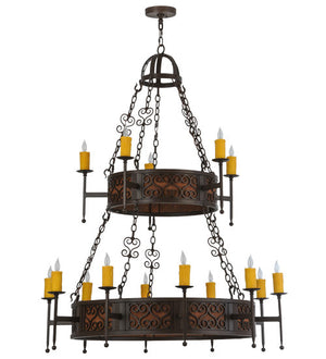 2nd Avenue - 219486-2 - 15 Light Chandelier - Toscano - Cafe Noir Natural Rust