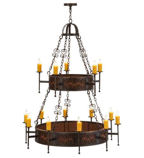 2nd Avenue - 219486-2 - 15 Light Chandelier - Toscano - Cafe Noir Natural Rust