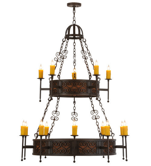 2nd Avenue - 219486-2 - 15 Light Chandelier - Toscano - Cafe Noir Natural Rust