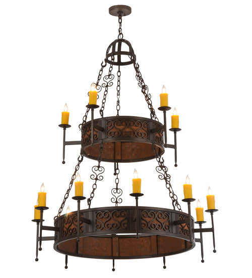 2nd Avenue - 219486-2 - 15 Light Chandelier - Toscano - Cafe Noir Natural Rust