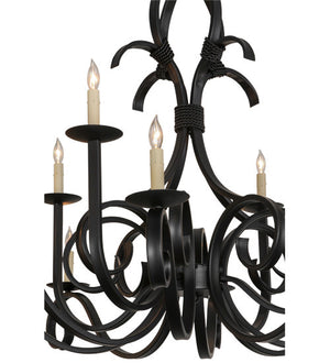 2nd Avenue - 200076-16 - 12 Light Chandelier - Cypress - Satin Black Wrought Iron