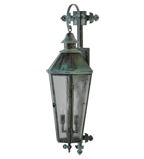 2nd Avenue - 62184-10 - Three Light Wall Sconce - Millesime - Craftsman Verdi On Brass