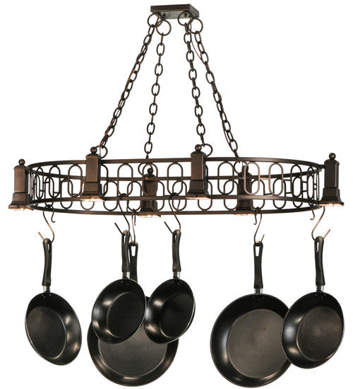 2nd Avenue - 6580-9 - Six Light Pot Rack - Revival - Mahogany Bronze