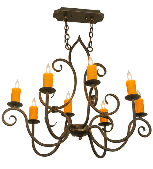 2nd Avenue - 01.0731.36.OVAL.GT - Eight Light Chandelier - Clifton - Gilded Tobacco