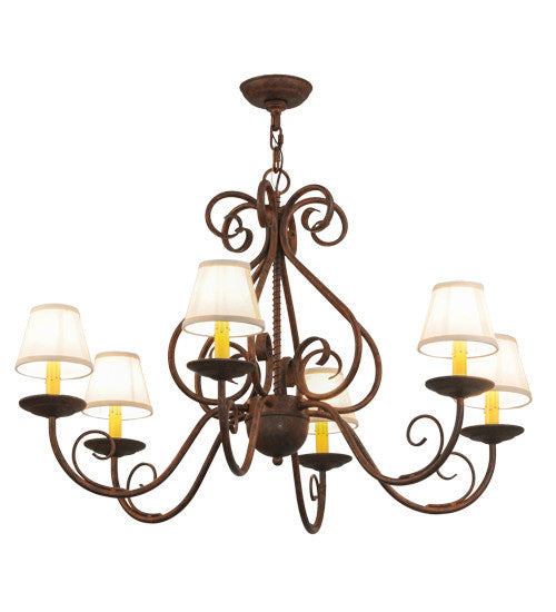 2nd Avenue - 87948.36.RN - Six Light Chandelier - Jenna - Rusty Nail