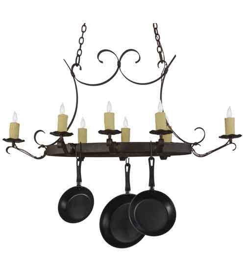 2nd Avenue - 87029.51.24H.26W - Eight Light Pot Rack - Handforged - Cajun Spice