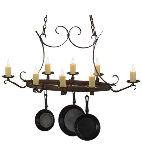 2nd Avenue - 87029.51.24H.26W - Eight Light Pot Rack - Handforged - Cajun Spice