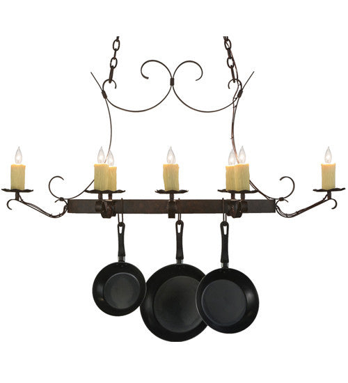 2nd Avenue - 87029.51.24H.26W - Eight Light Pot Rack - Handforged - Cajun Spice