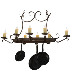 2nd Avenue - 87029.51.24H.26W - Eight Light Pot Rack - Handforged - Cajun Spice