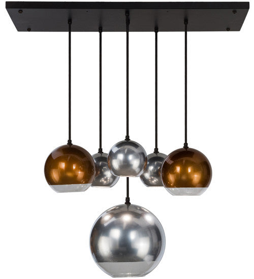 2nd Avenue - 62799-12 - Six Light Pendant - Bola - Black