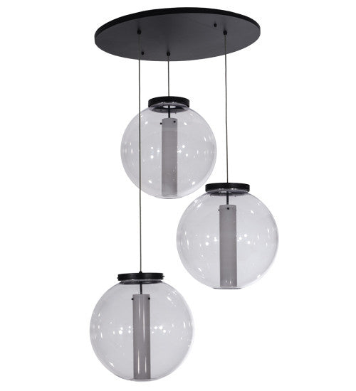 2nd Avenue - 62984-12 - Three Light Pendant - Bola - Black