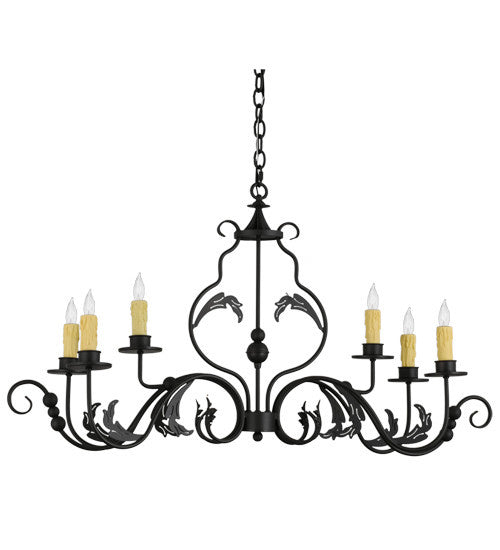 2nd Avenue - 61664-11 - Six Light Chandelier - Augusta - Wrought Iron